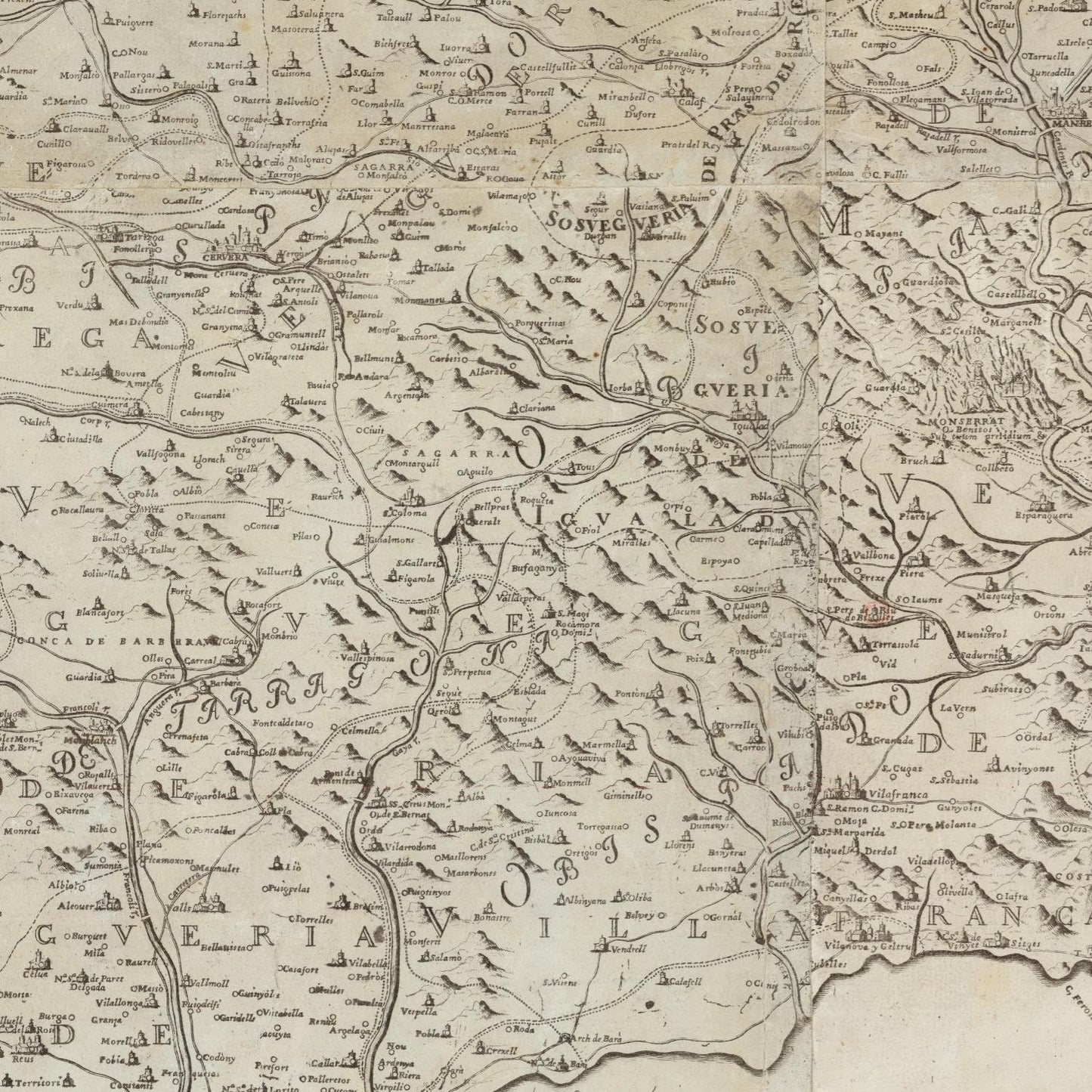 detail of the map from the centre left