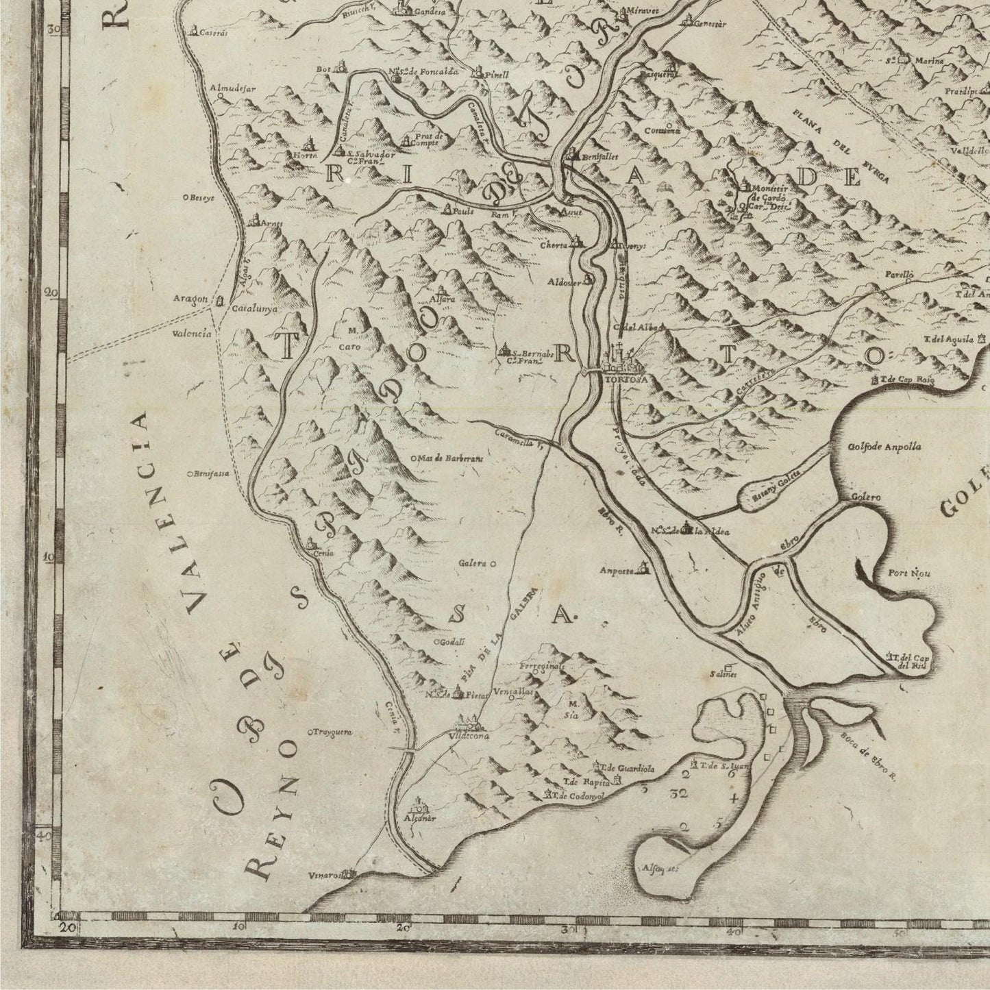 detail of the map from the bottom left corner