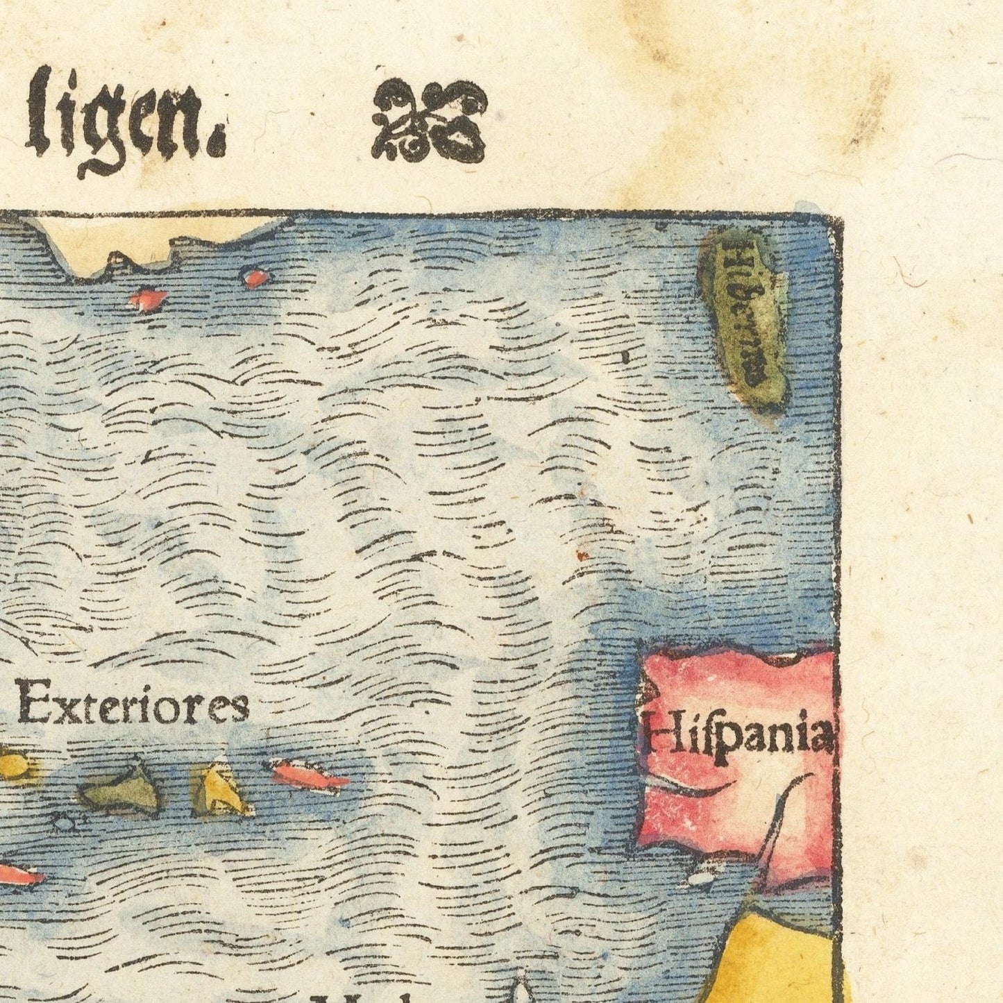 detail of the map from the top right corner