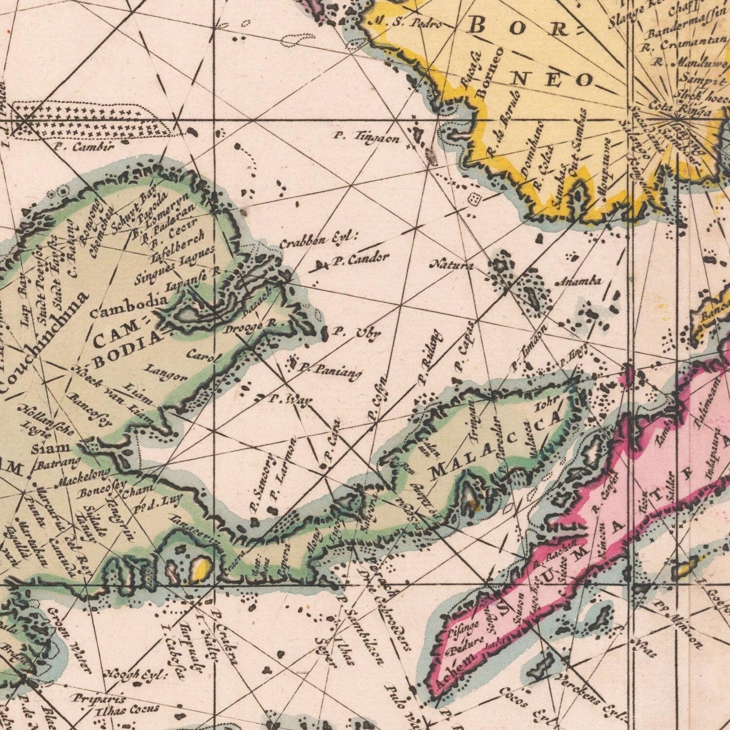 detail of the map from the centre left