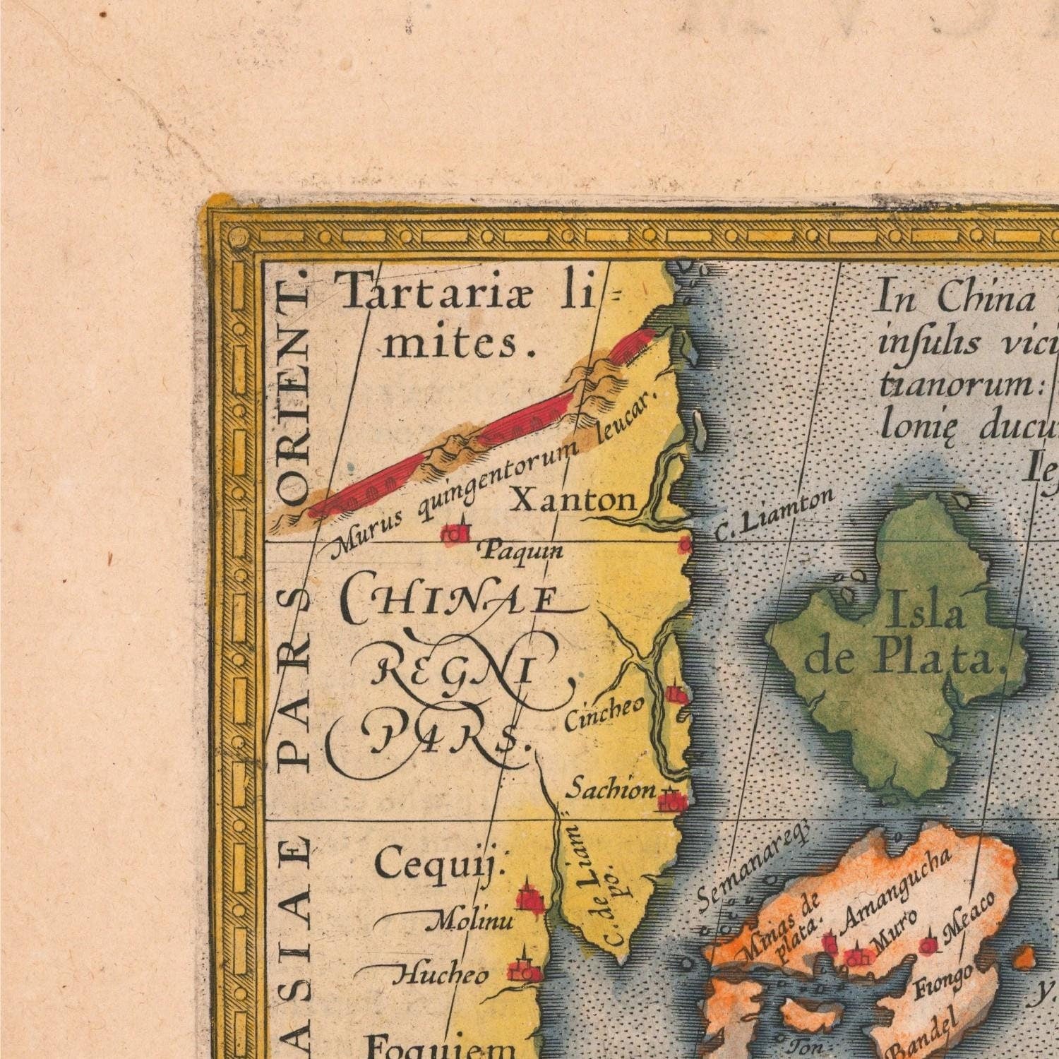 detail of the map from the top left corner