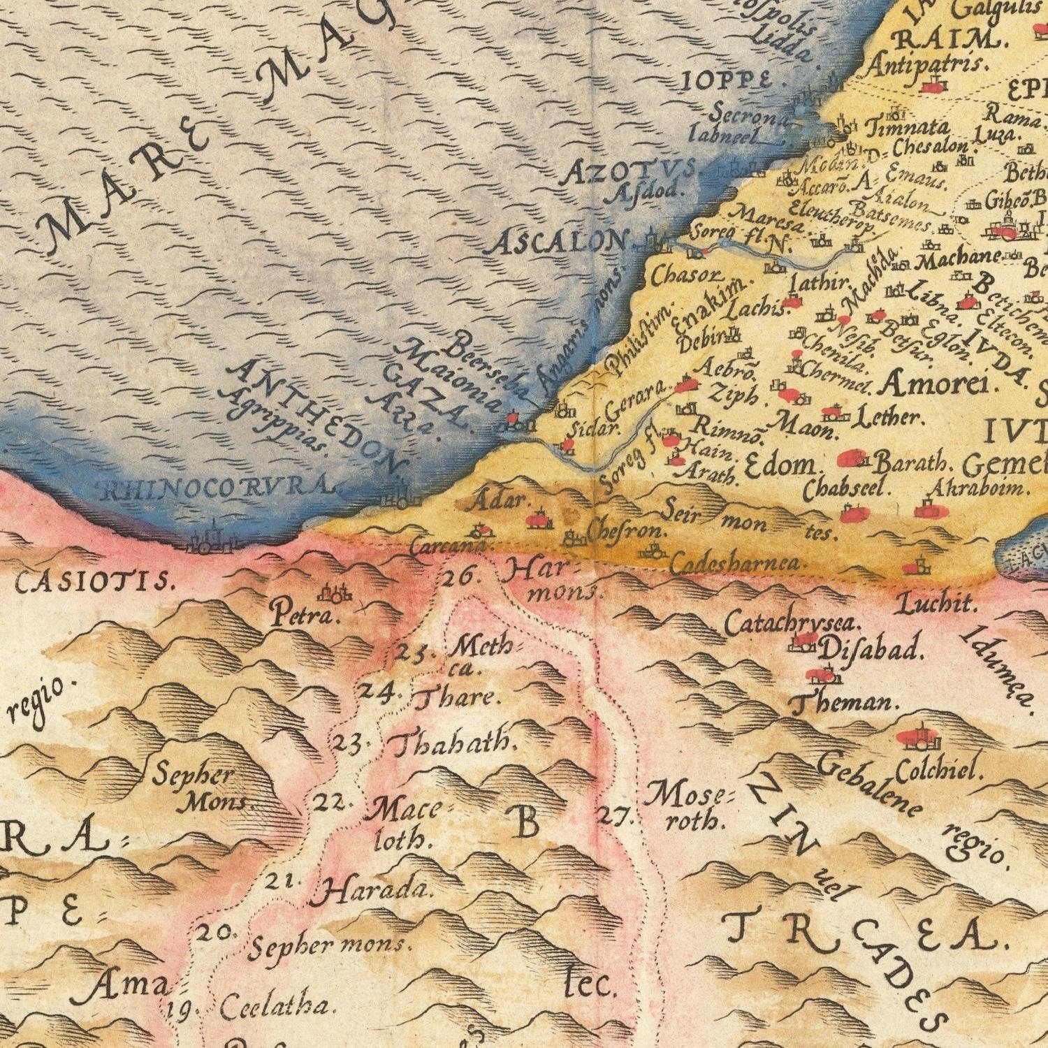 detail of the map from the centre 