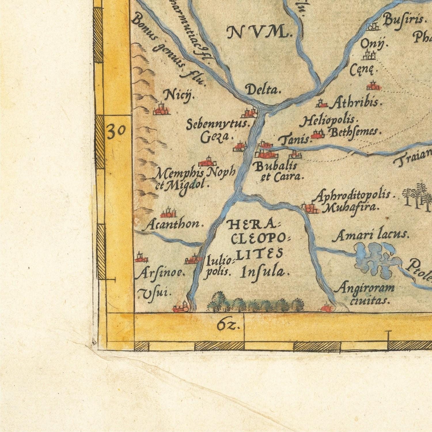 detail of the map from the bottom left corner