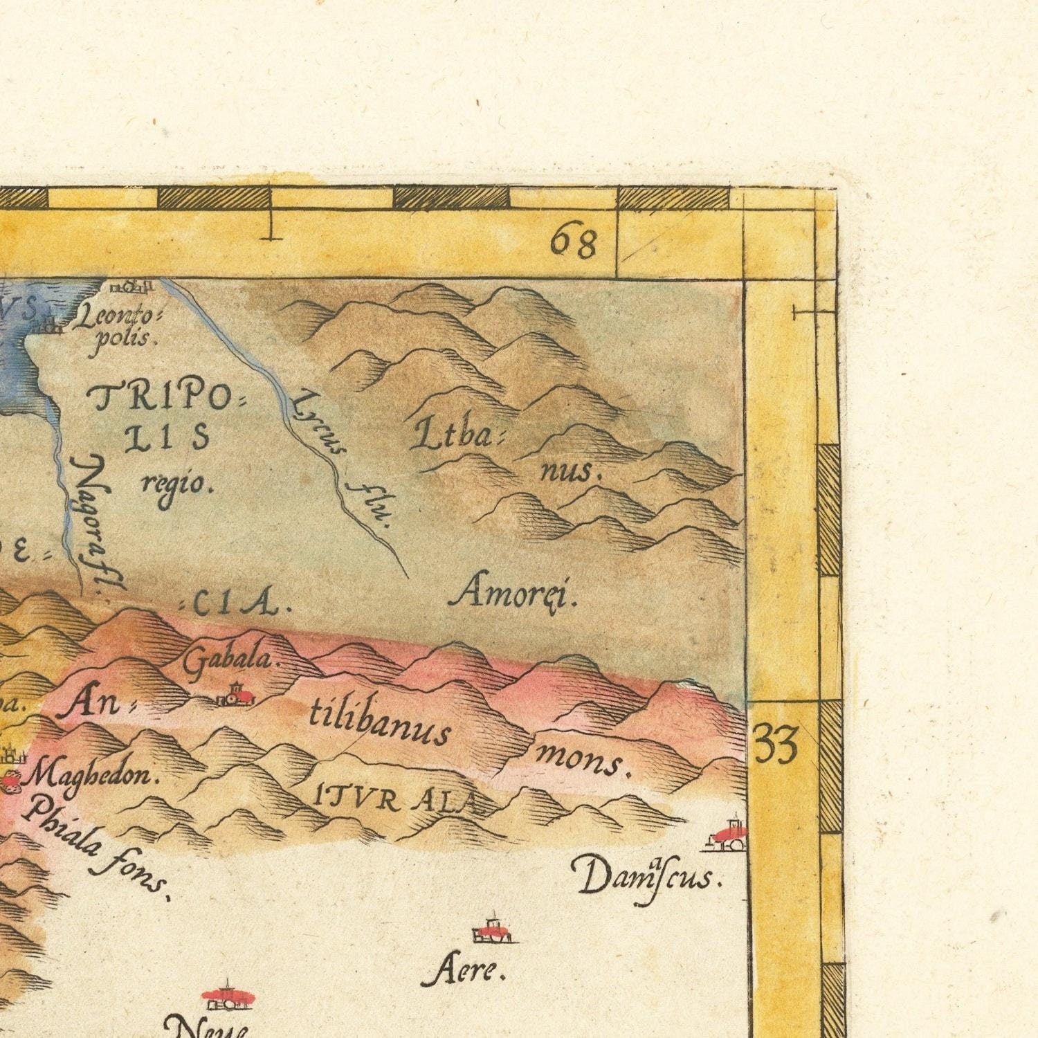 detail of the map from the top right corner