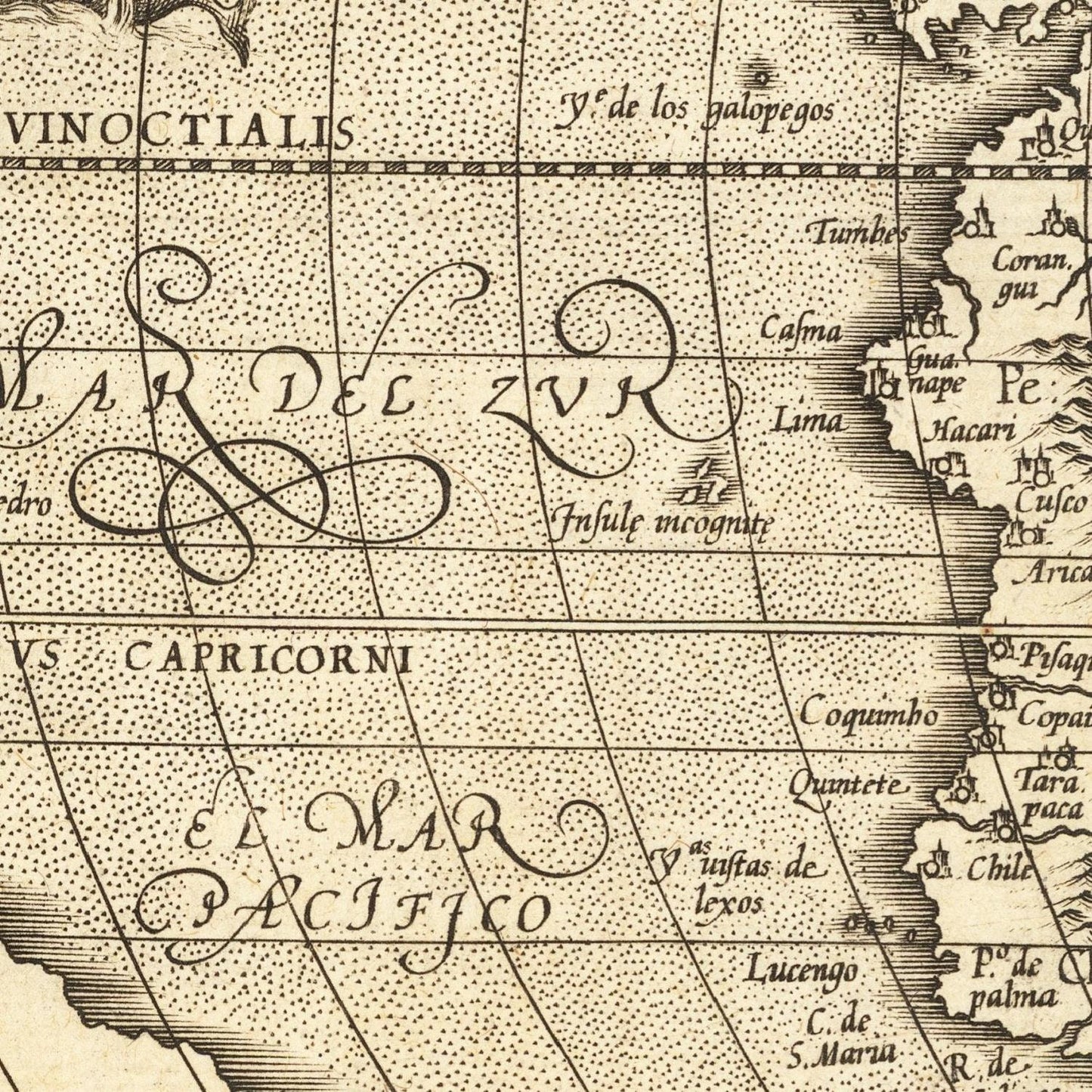 detail of the map from the centre left