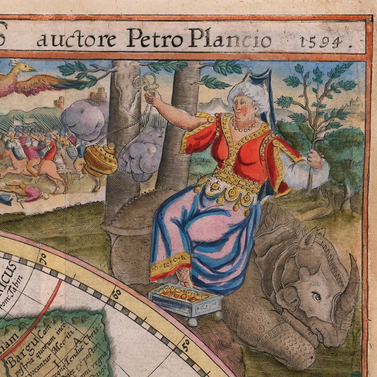 detail of the map from the top right corner