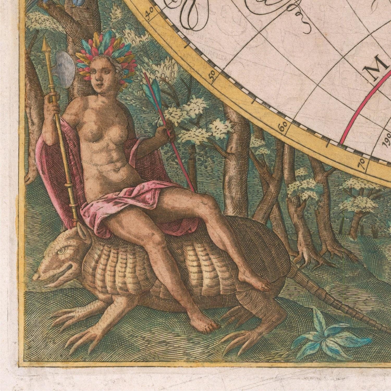 detail of the map from the bottom left corner