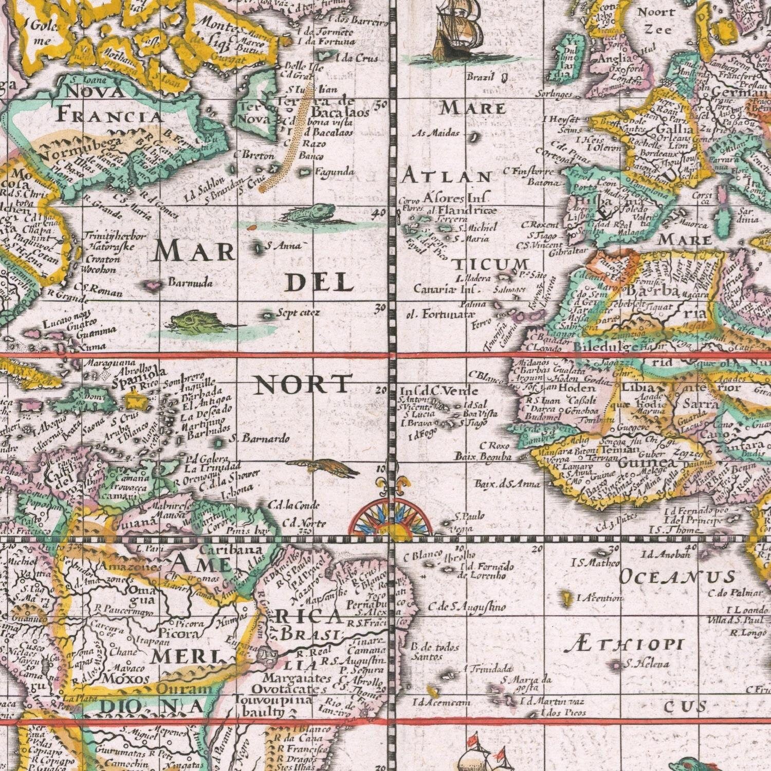 detail of the map from the centre 