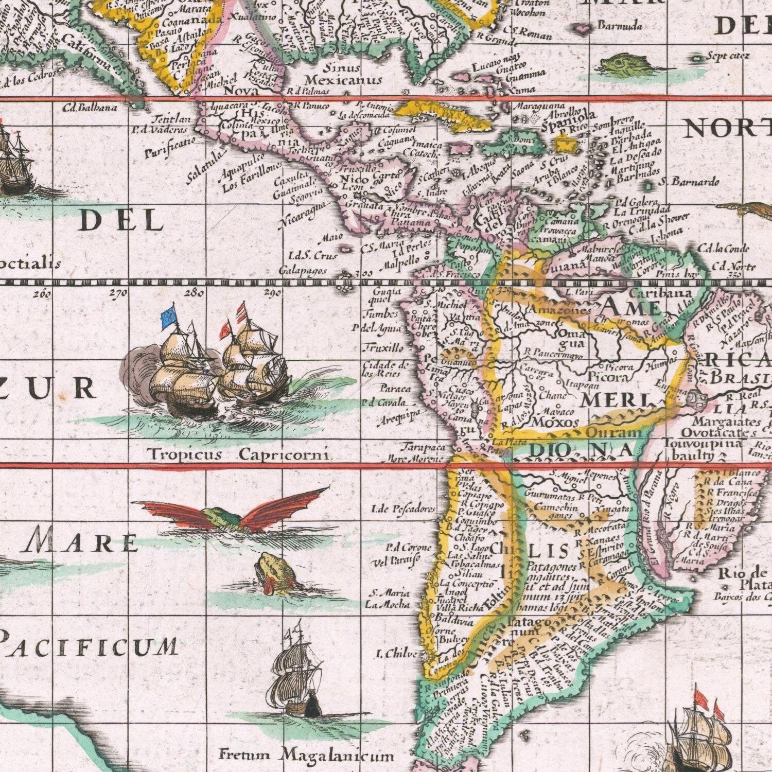 detail of the map from the centre left