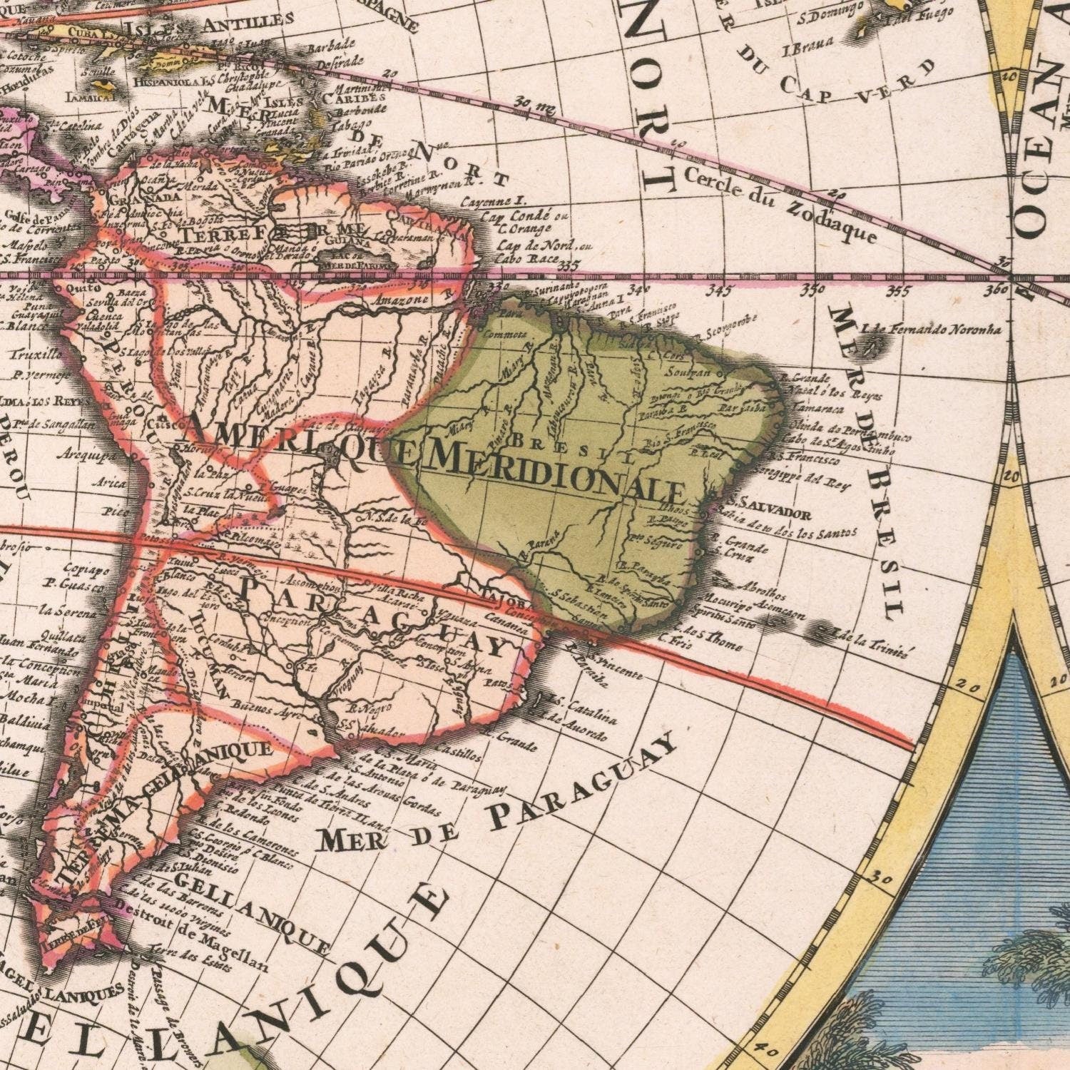 detail of the map from the centre left