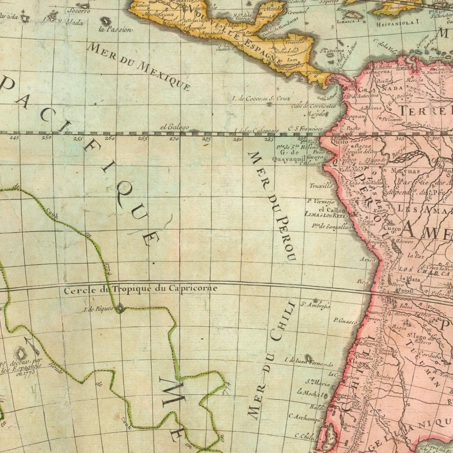 detail of the map from the centre left