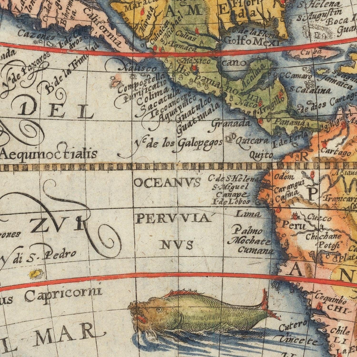detail of the map from the centre 