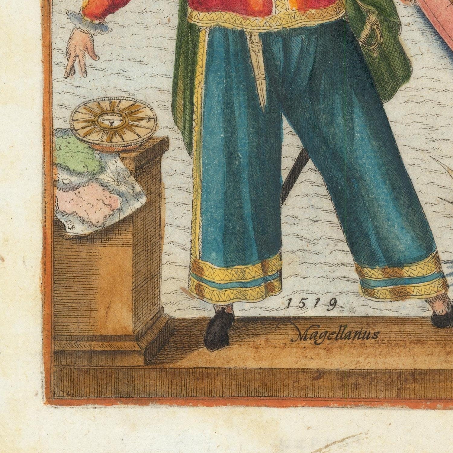 detail of the map from the bottom left corner