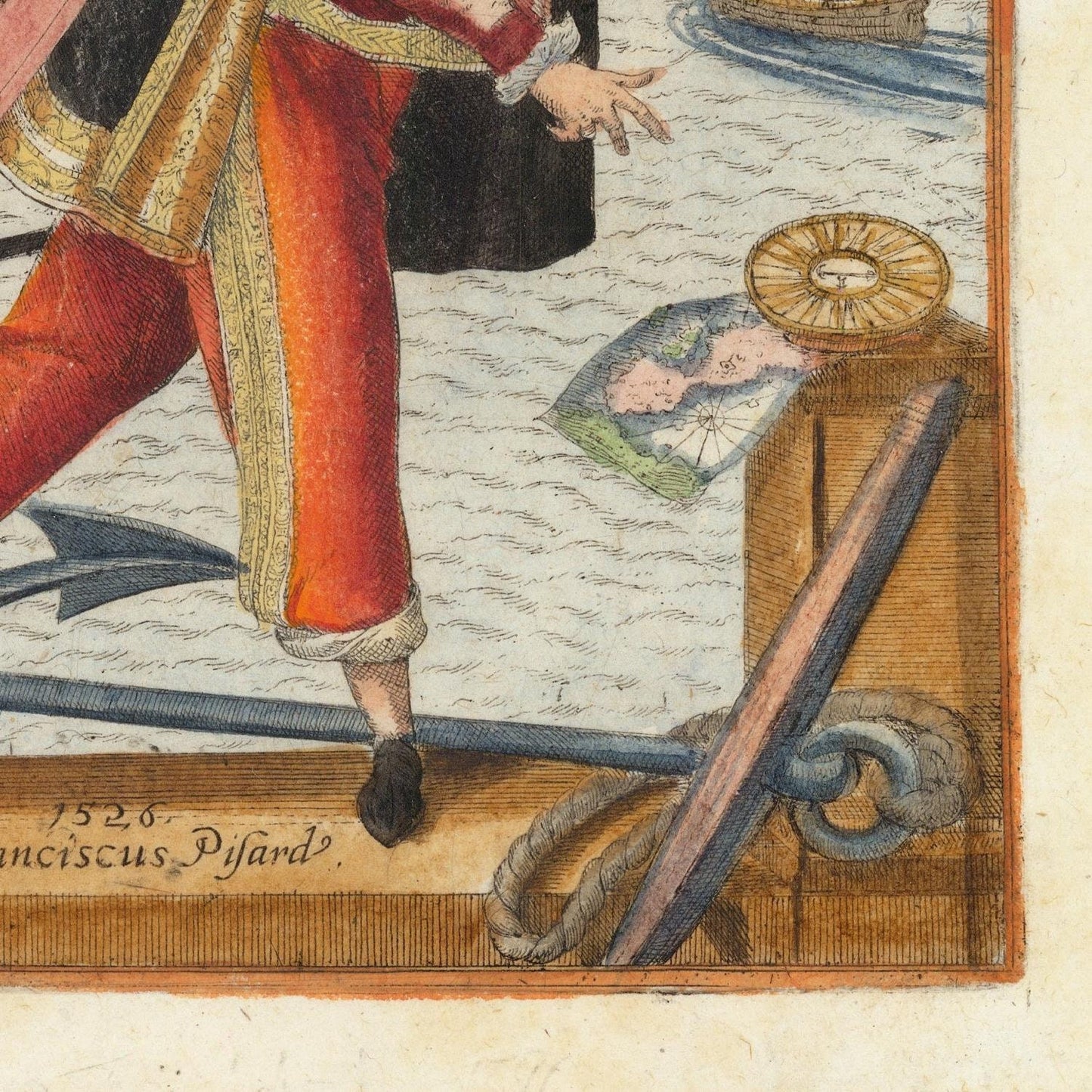 detail of the map from the bottom right corner