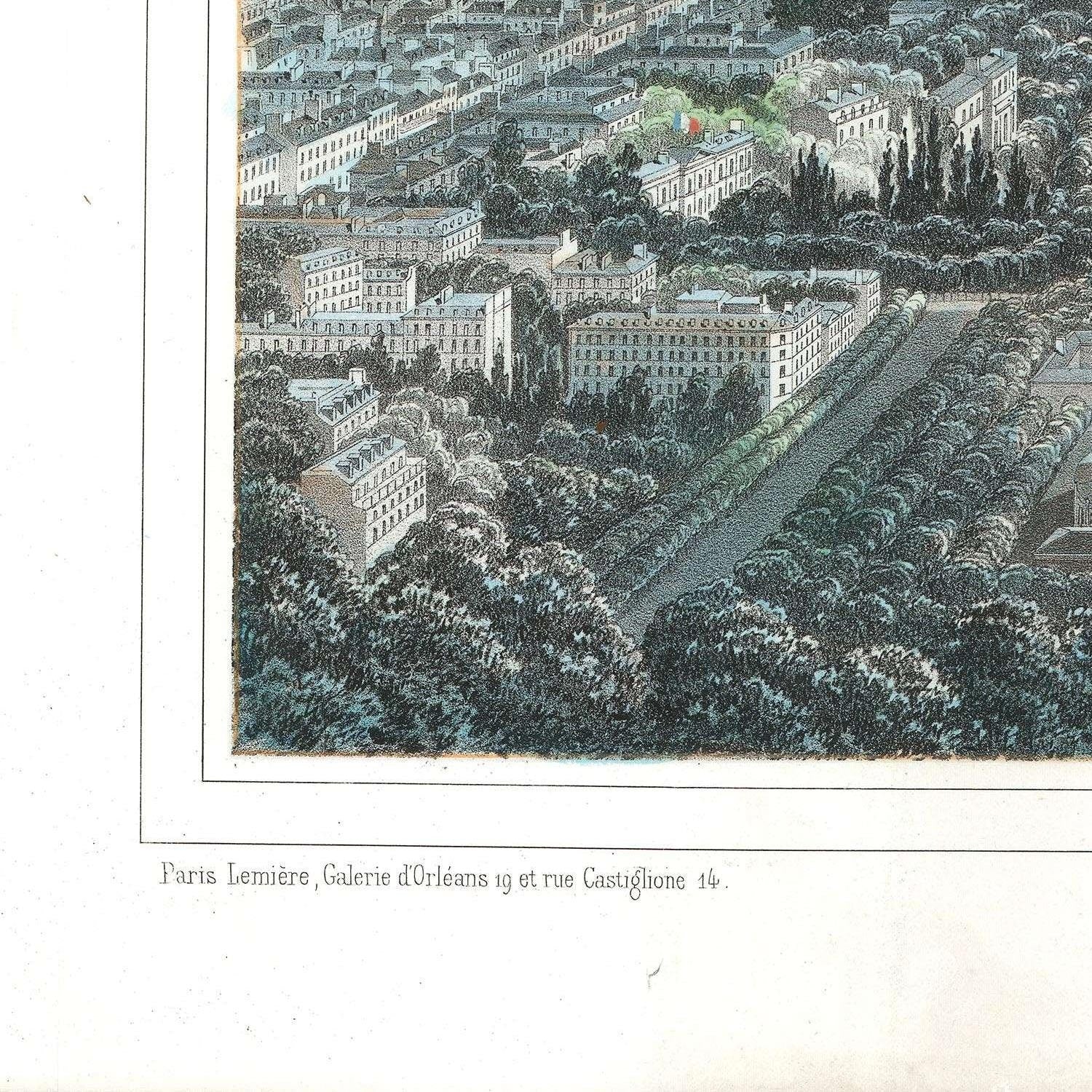 detail of the engraving reproduction from the bottom left corner