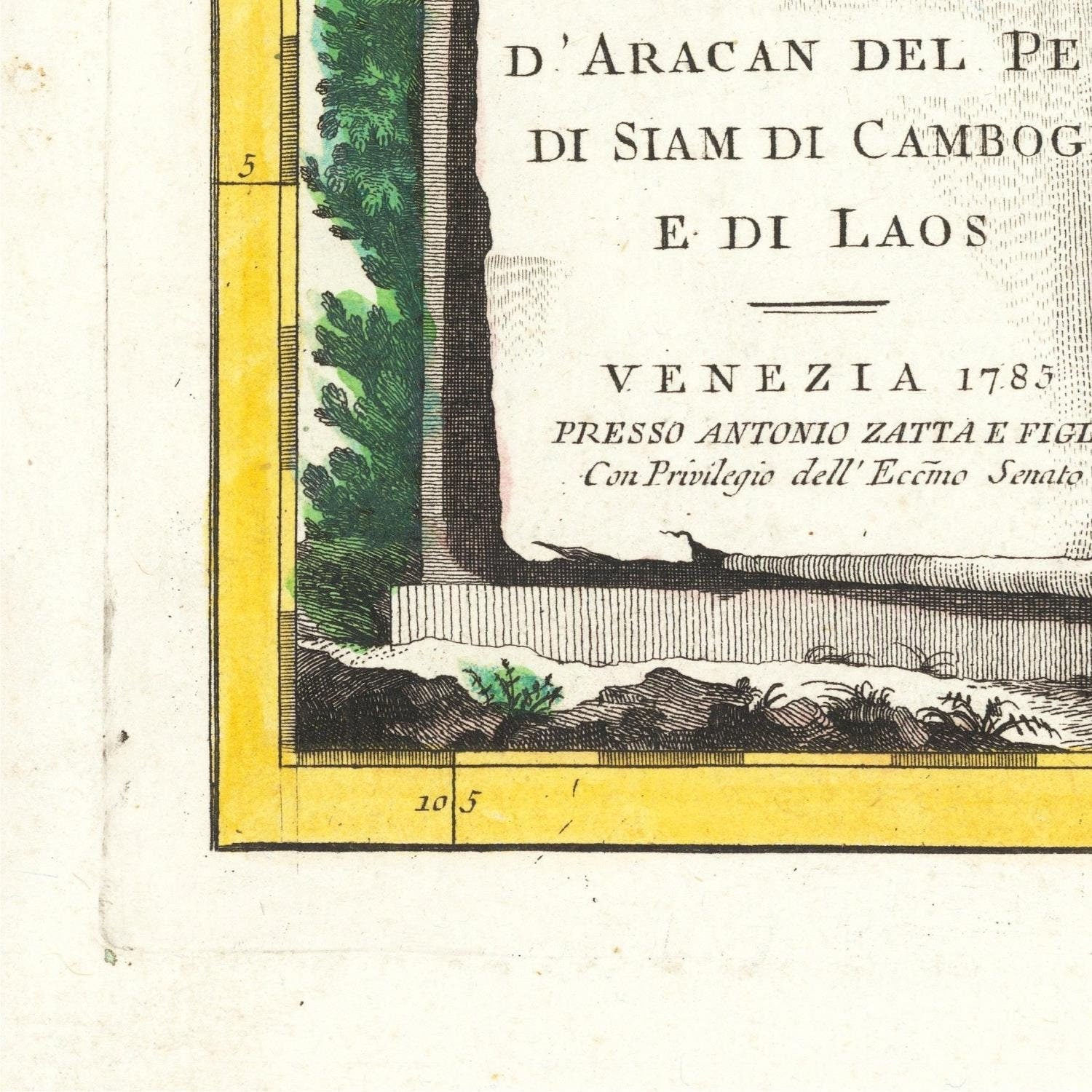 detail of the map from the bottom left corner