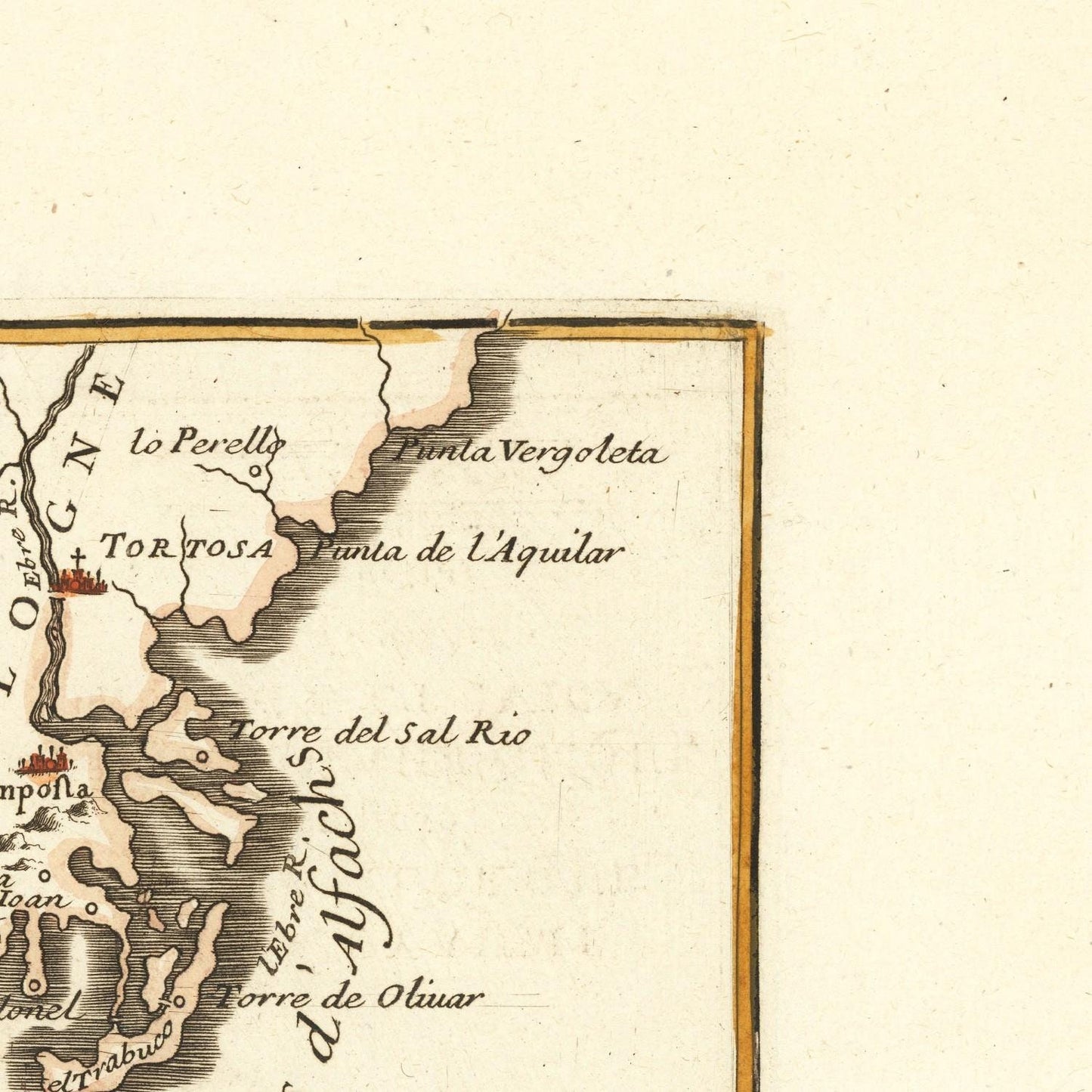 detail of the map from the top right corner