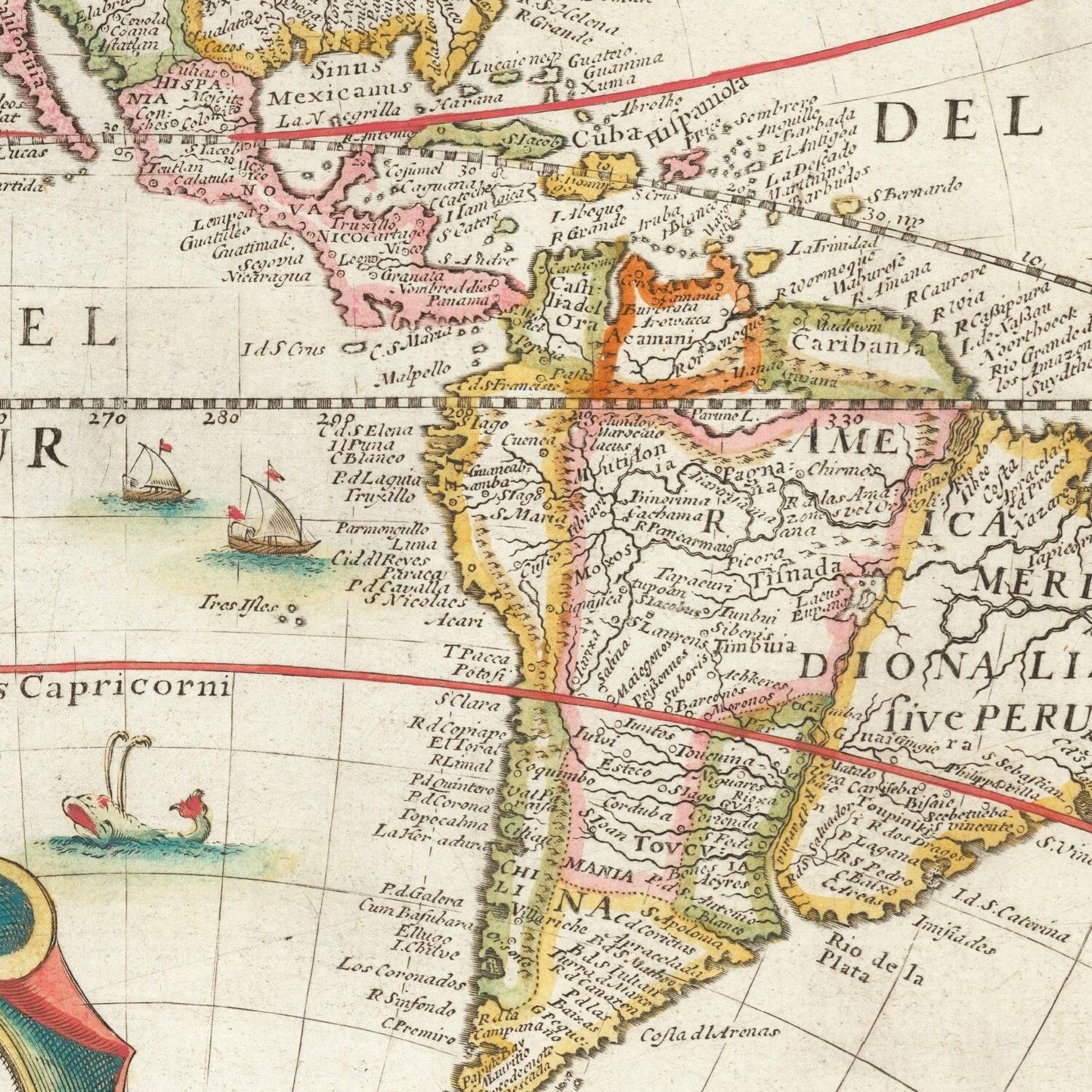 detail of the map from the centre left