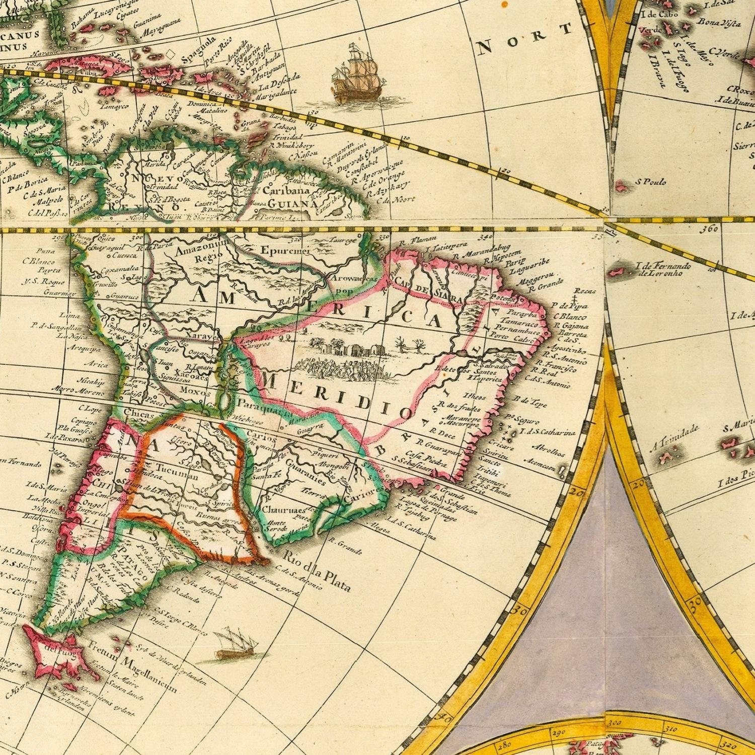 detail of the map from the centre left