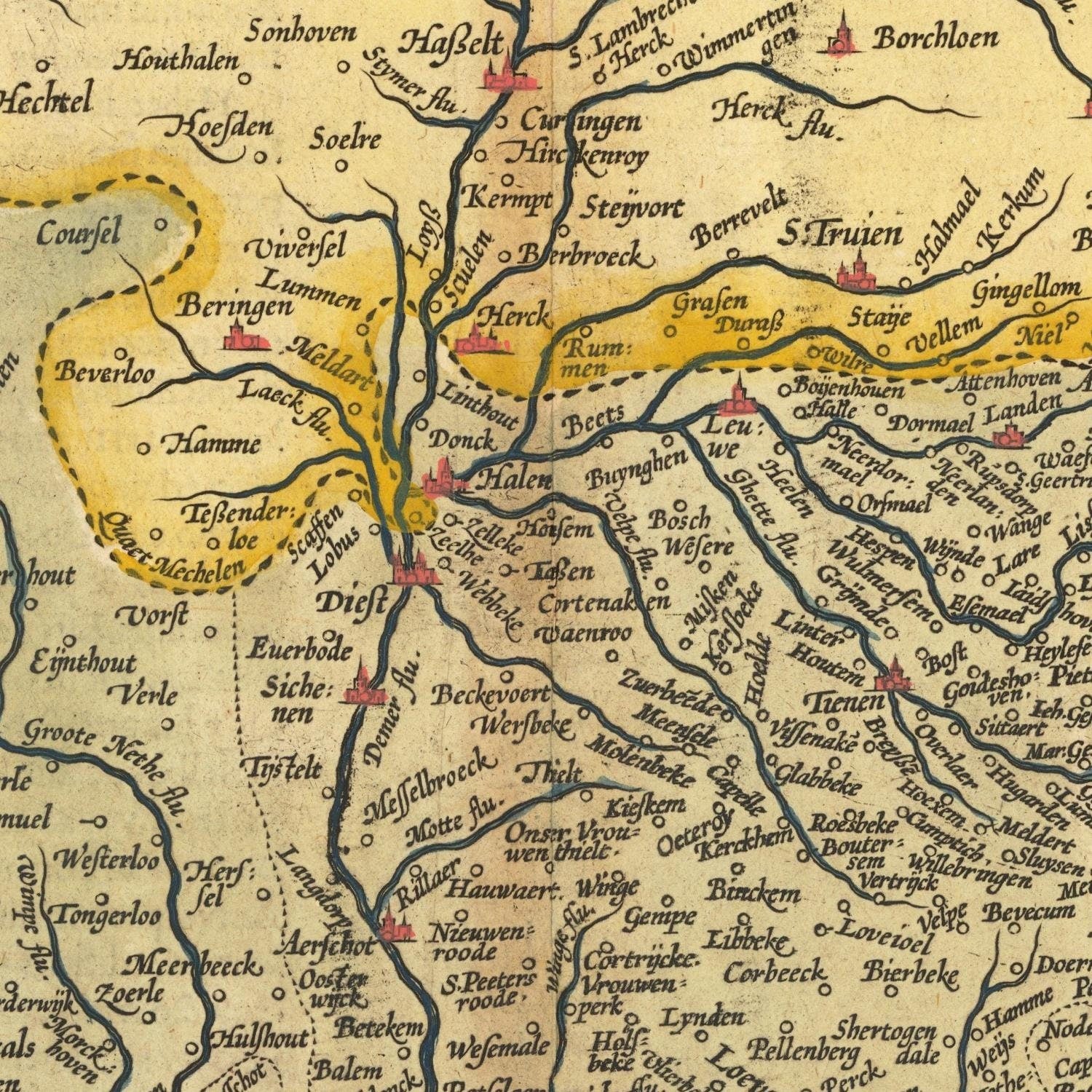 detail of the map from the centre 