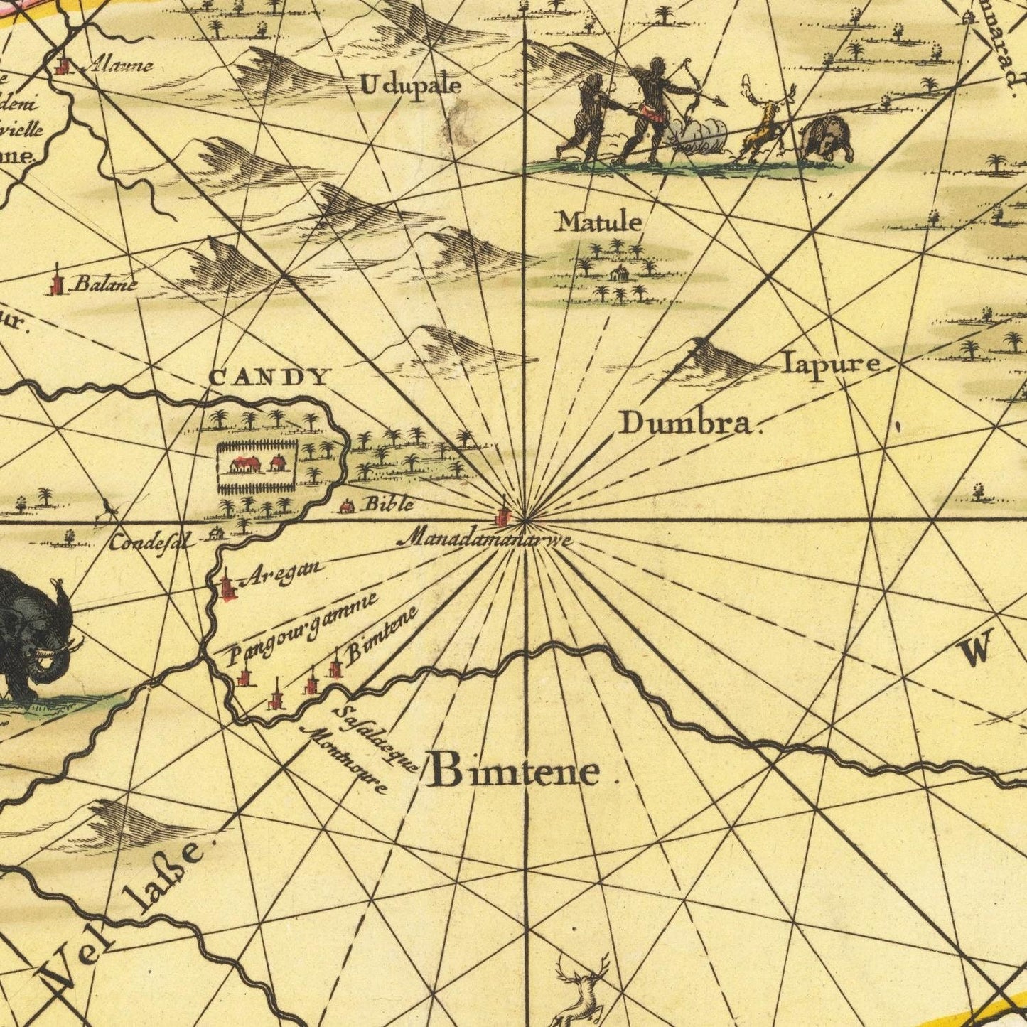 detail of the map from the centre 