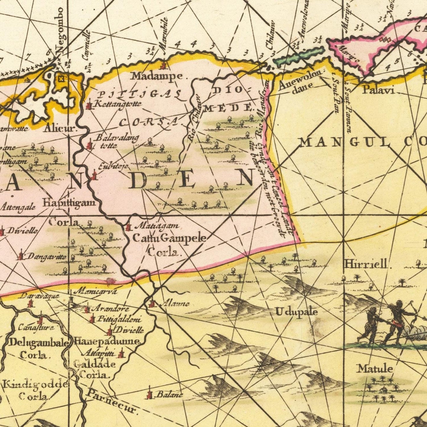 detail of the map from the centre left