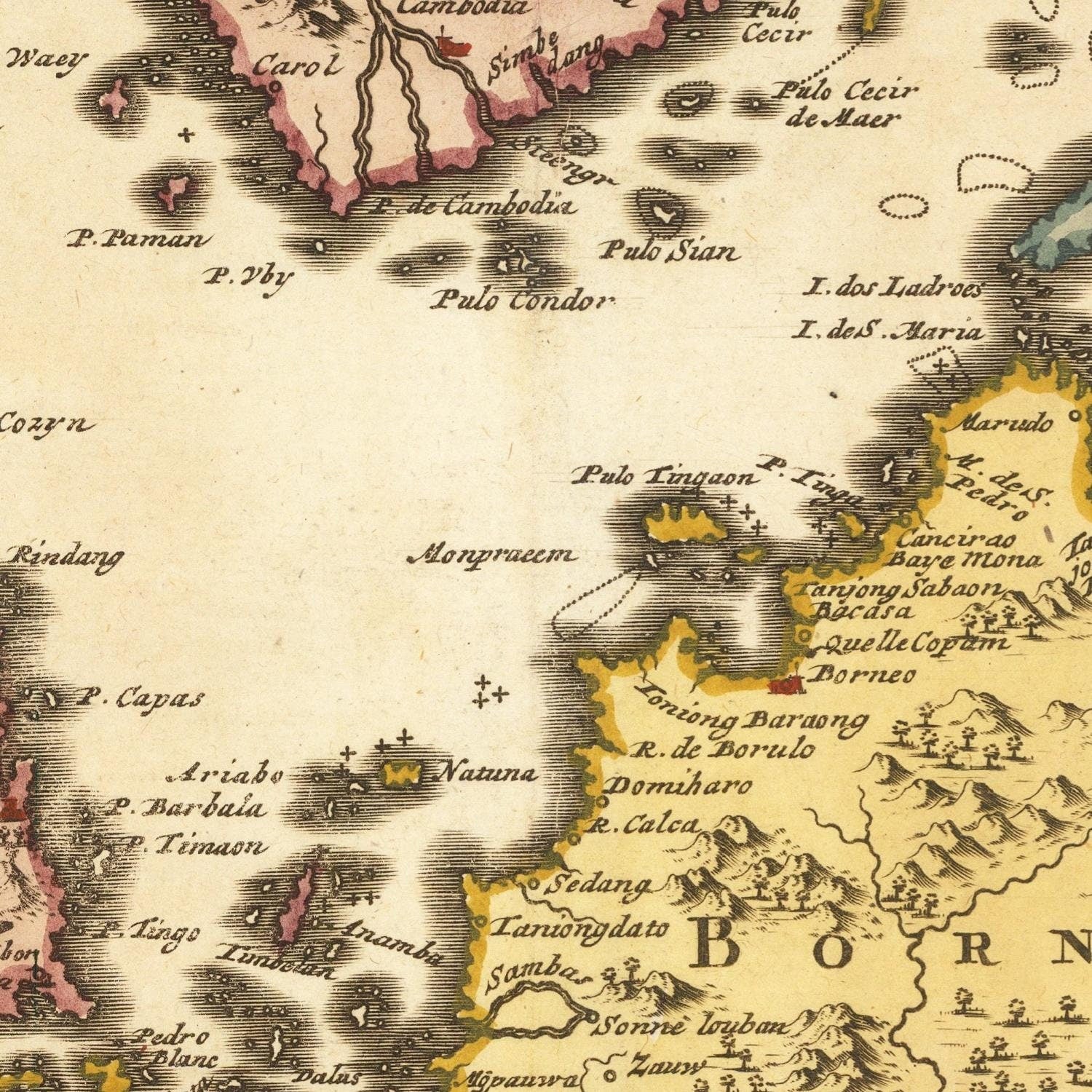 detail of the map from the centre 