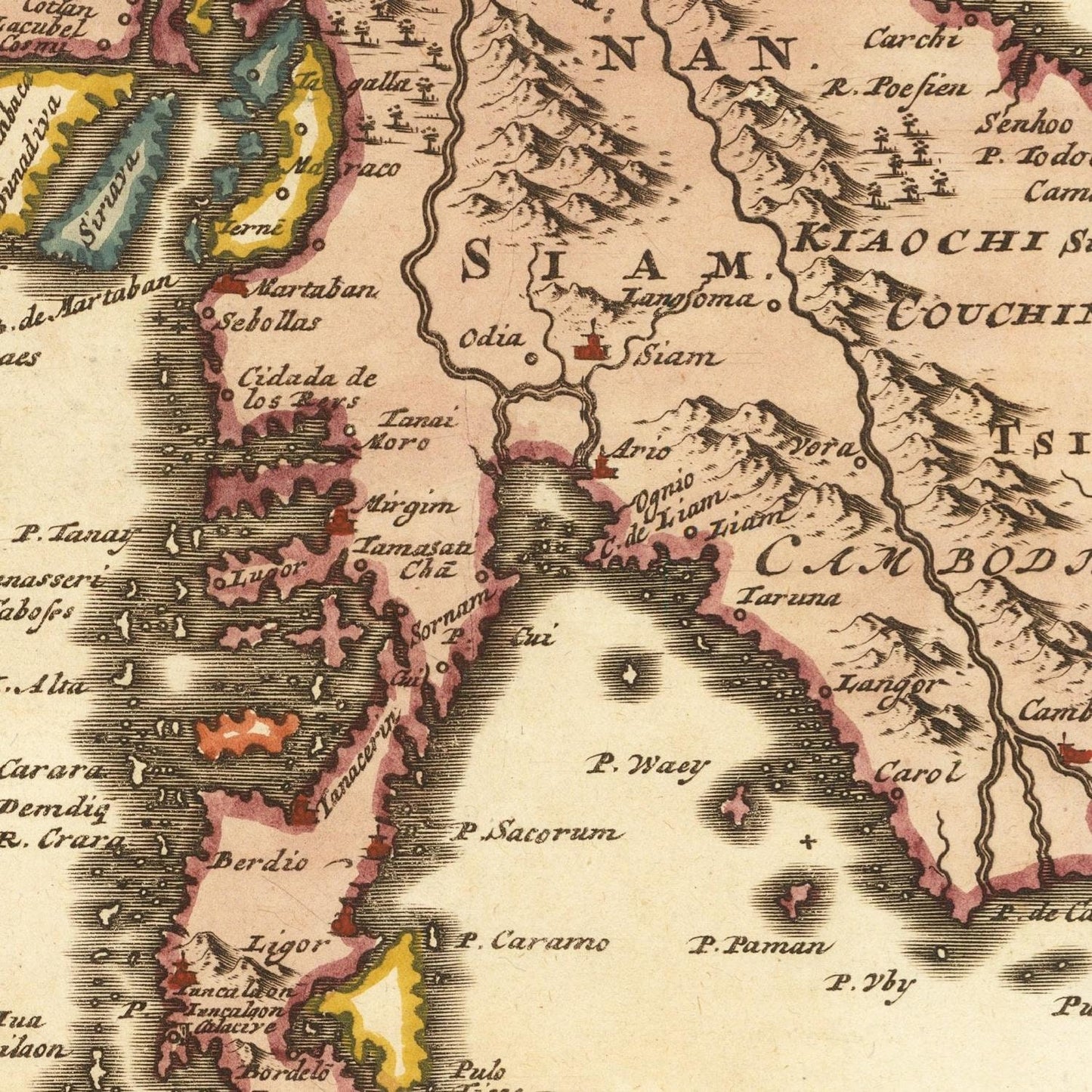 detail of the map from the centre left