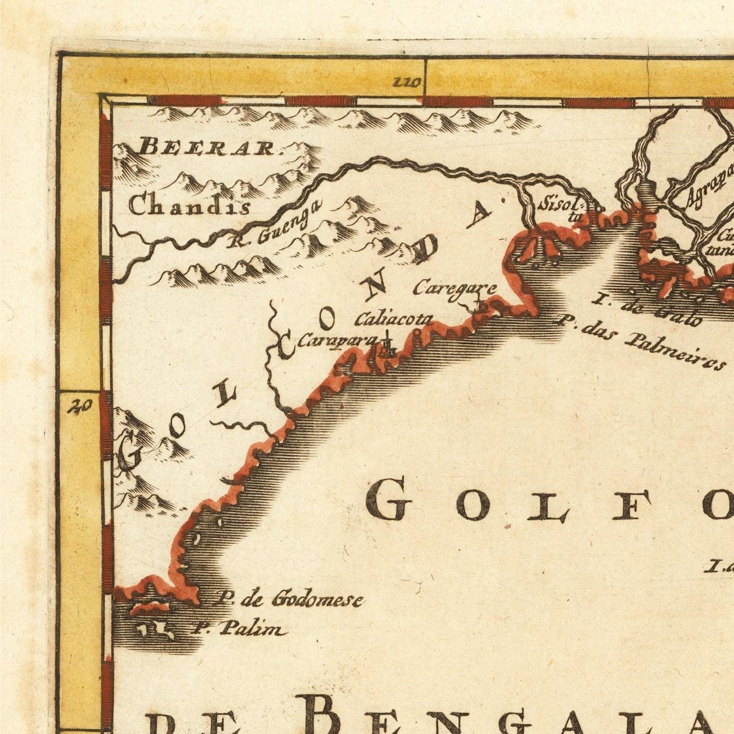 detail of the map from the top left corner