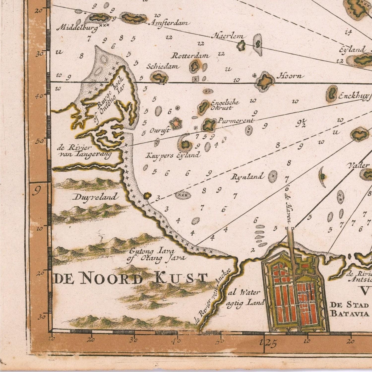 detail of the map from the bottom left corner