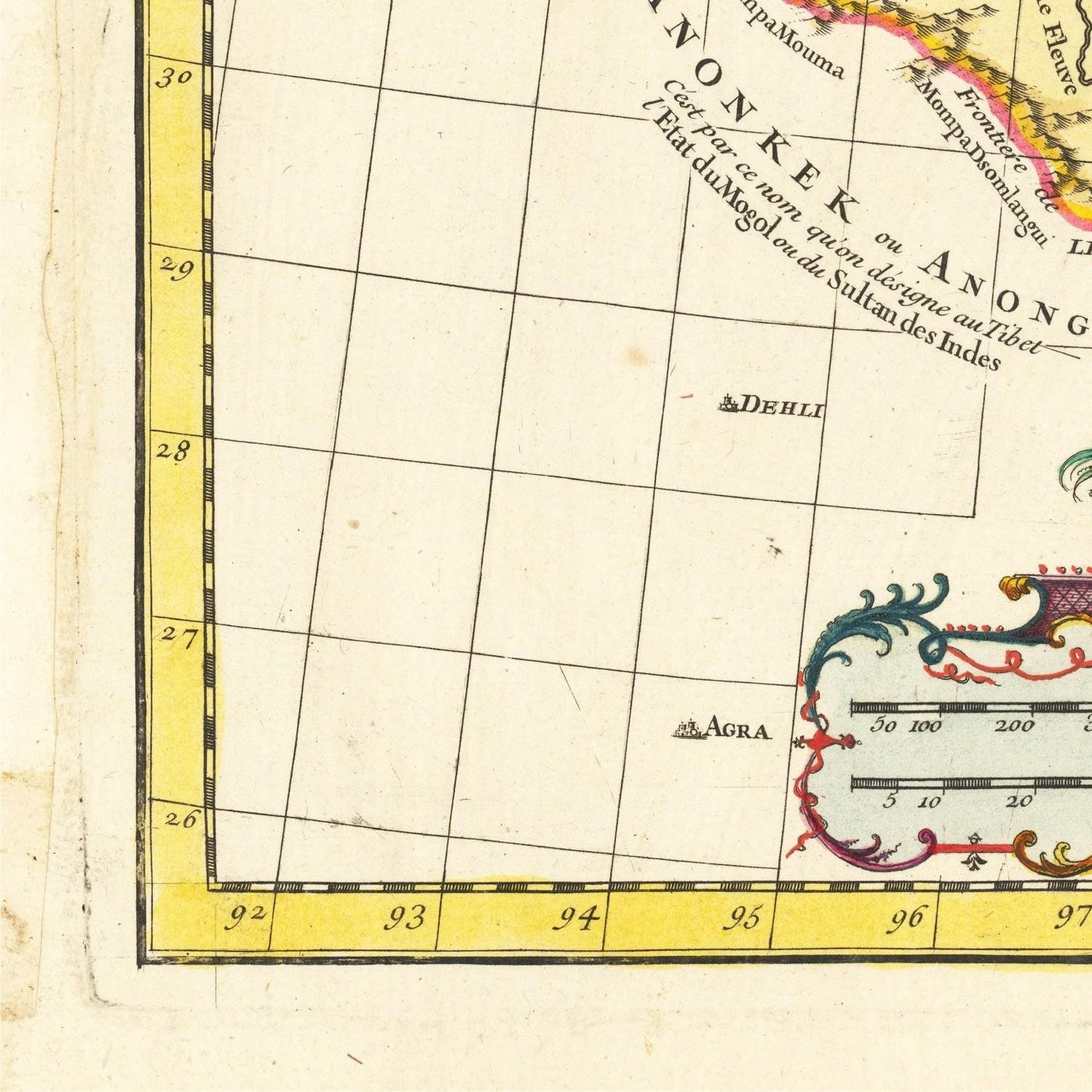 detail of the map from the bottom left corner