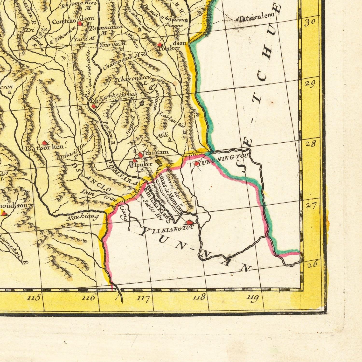 detail of the map from the bottom right corner