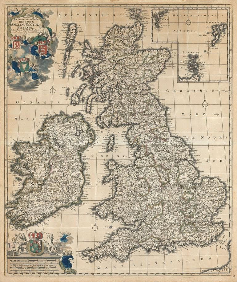 presentation of the map reproduction without a frame