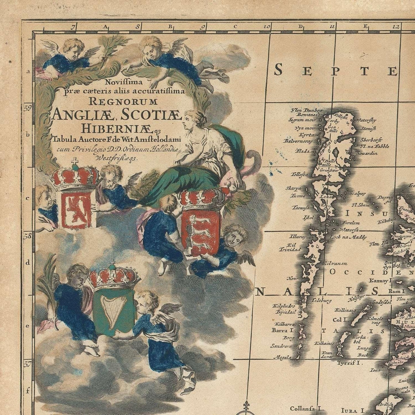 detail of the map from the top left corner