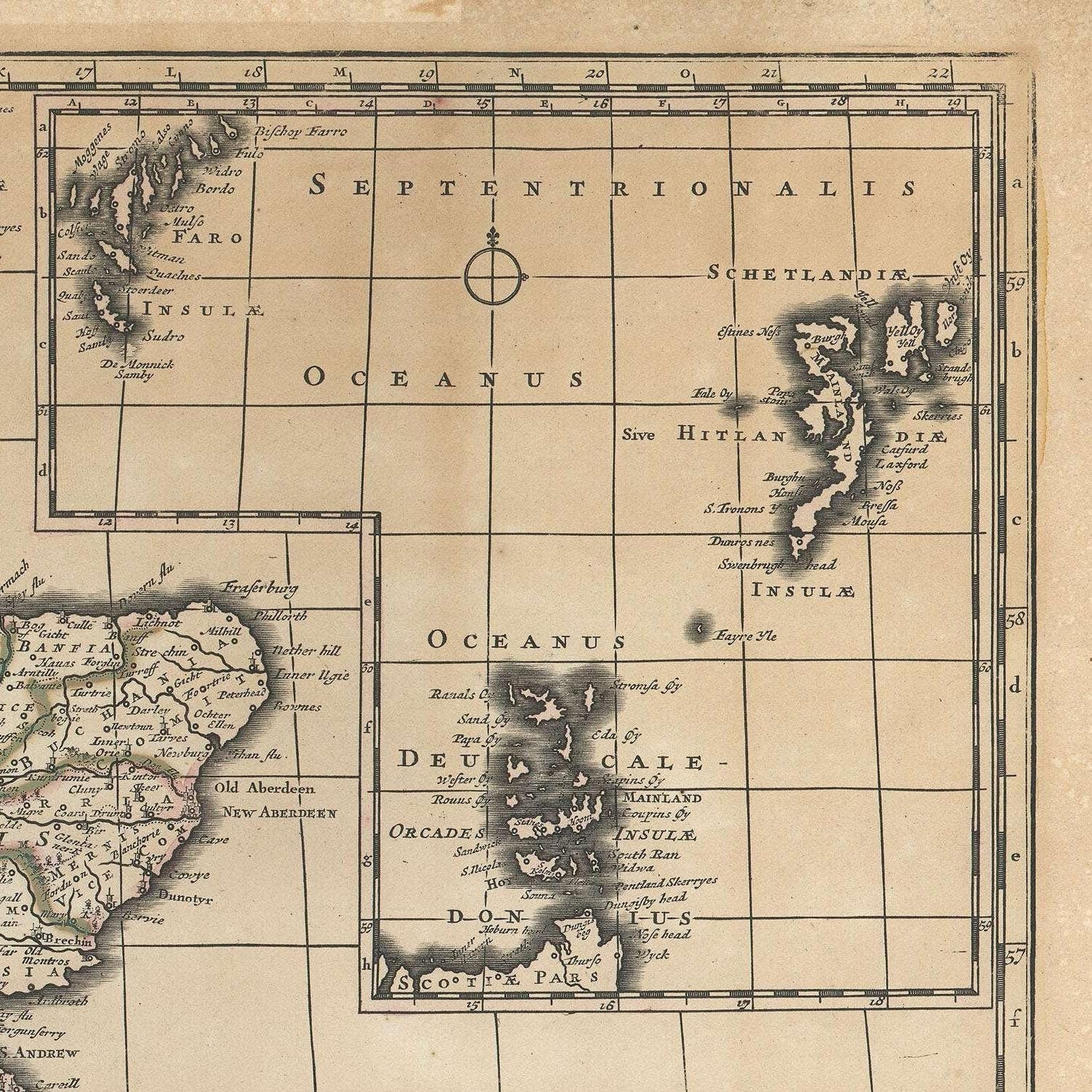 detail of the map from the top right corner