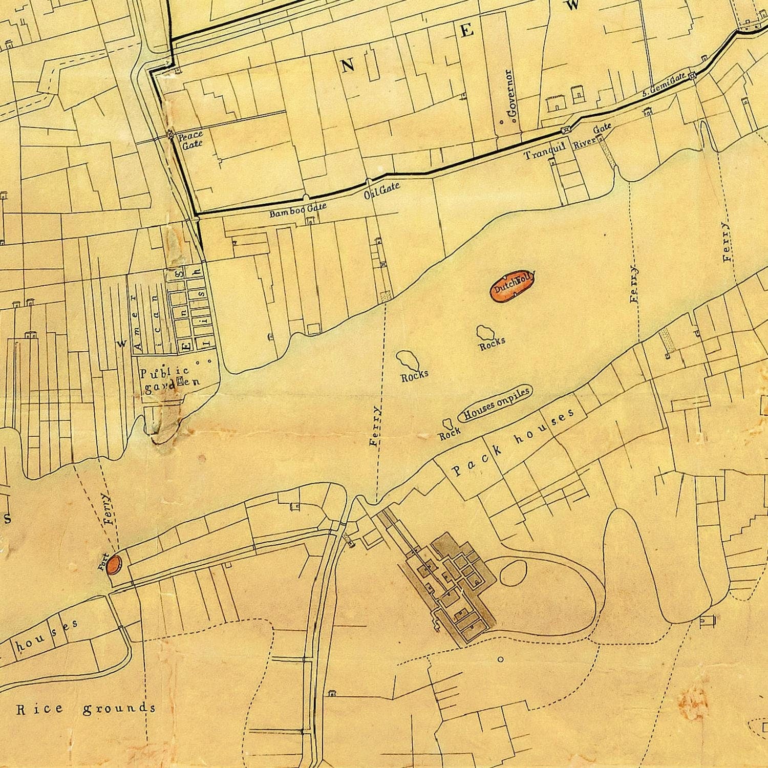 detail of the map from the centre left