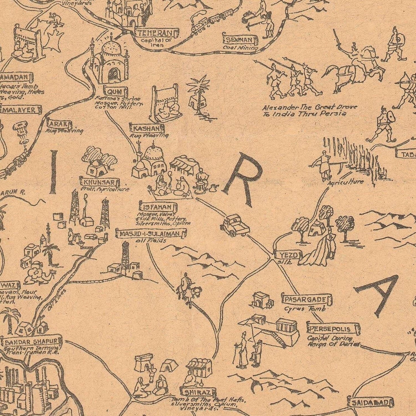 detail of the map from the centre 