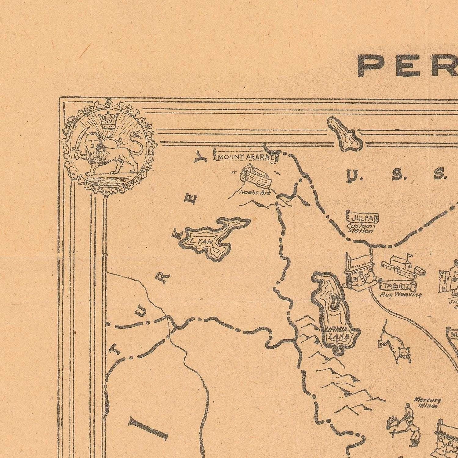 detail of the map from the top left corner