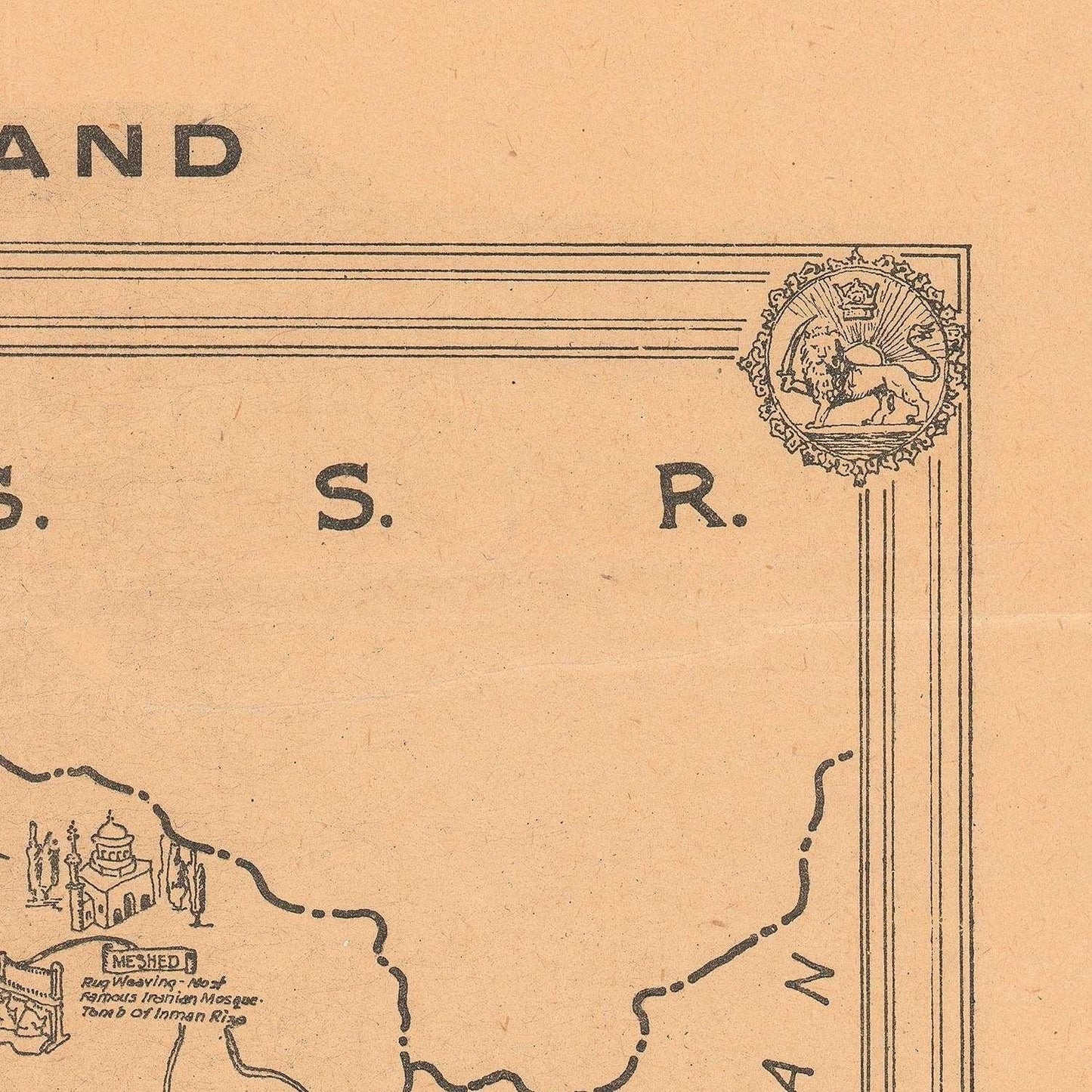 detail of the map from the top right corner