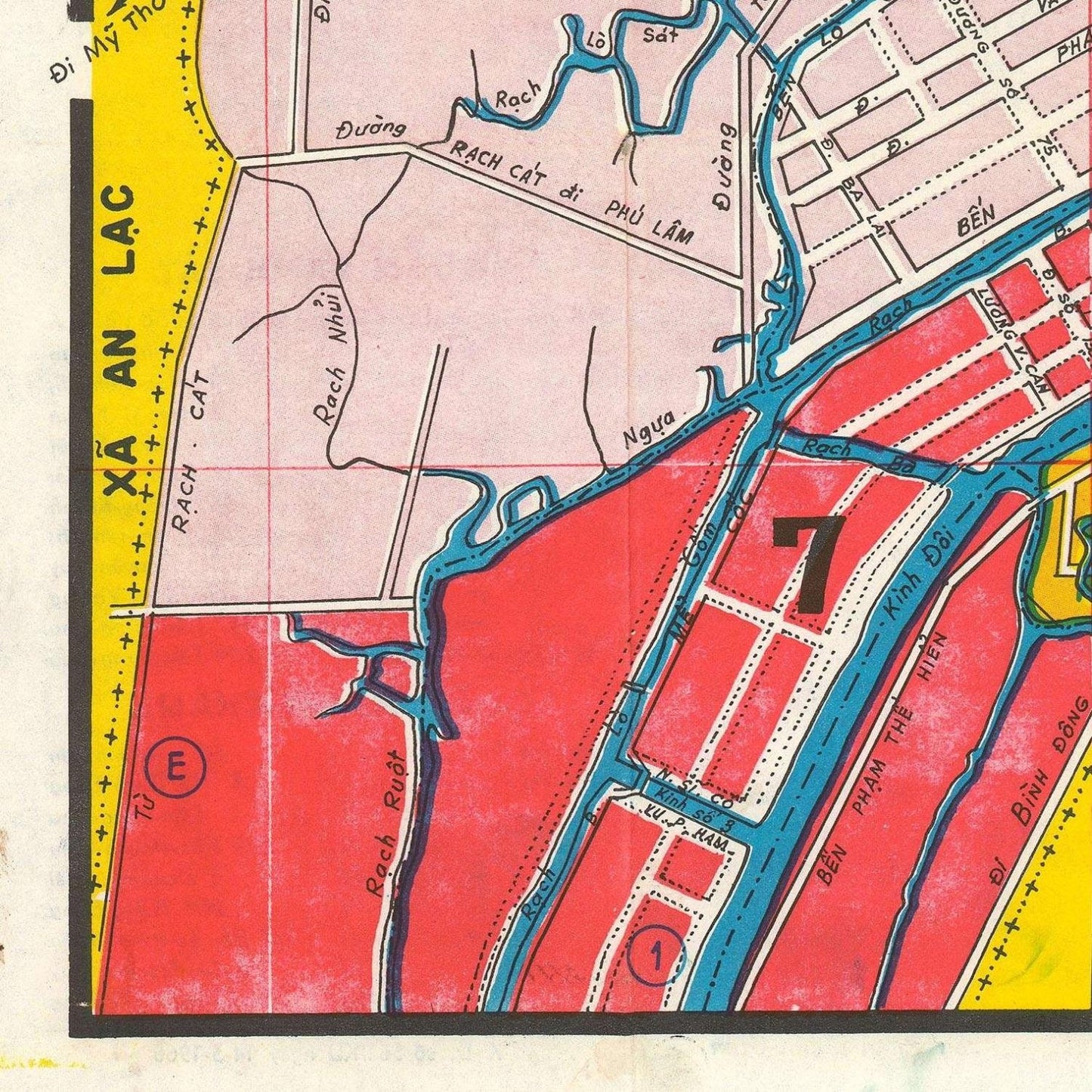 detail of the map from the bottom left corner