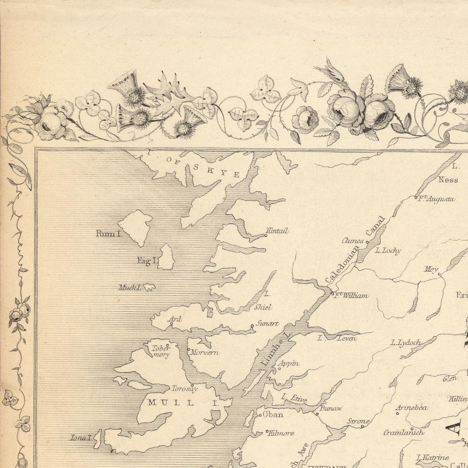 detail of the map from the top left corner