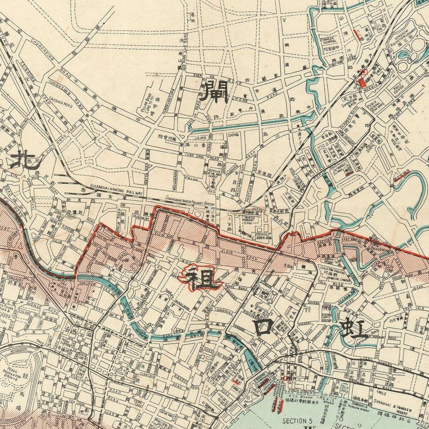 detail of the map from the centre 