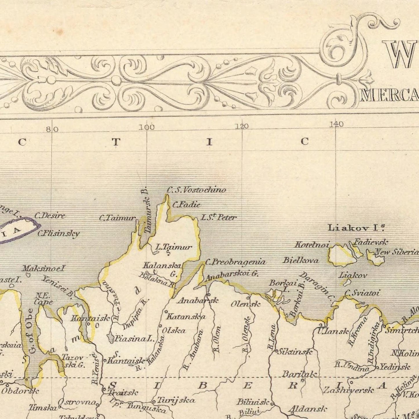 detail of the map from the centre left