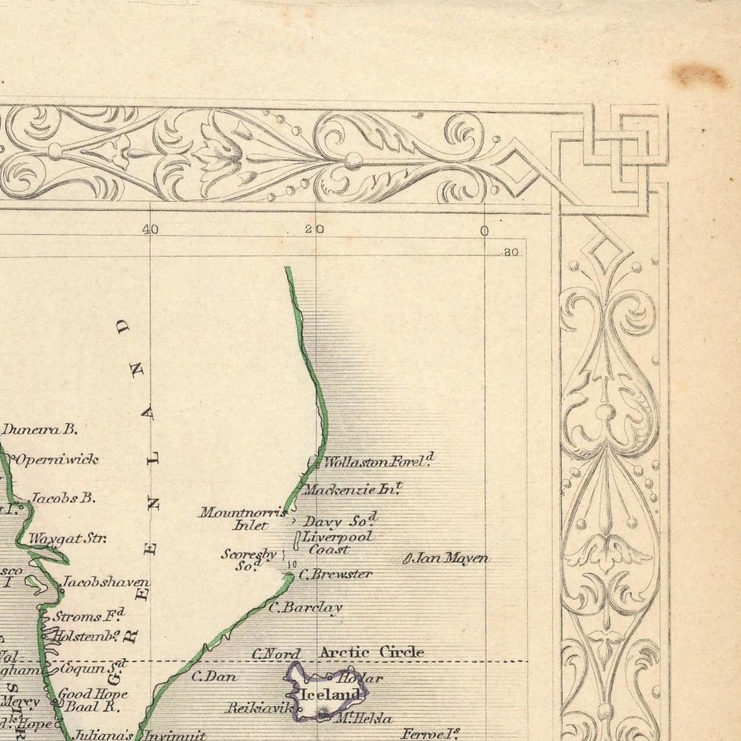 detail of the map from the top right corner