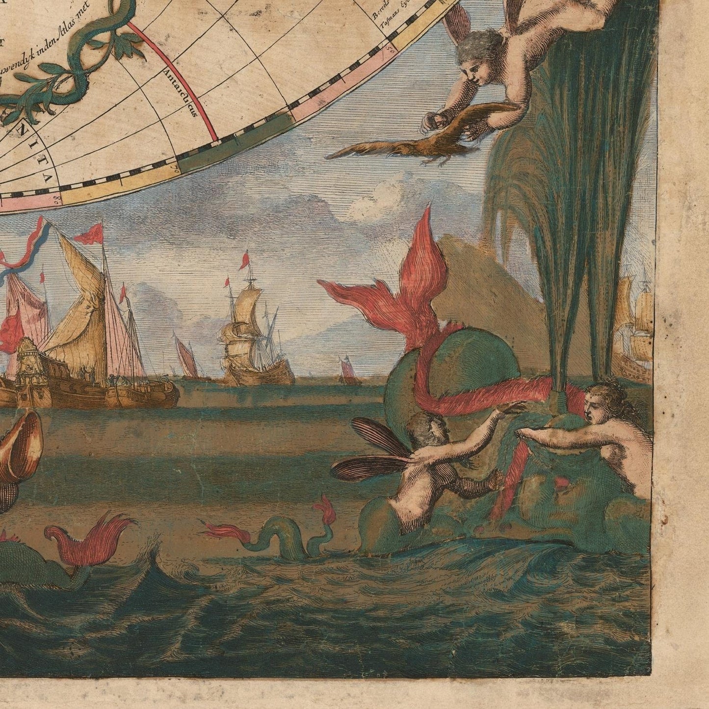 detail of the map from the bottom right corner