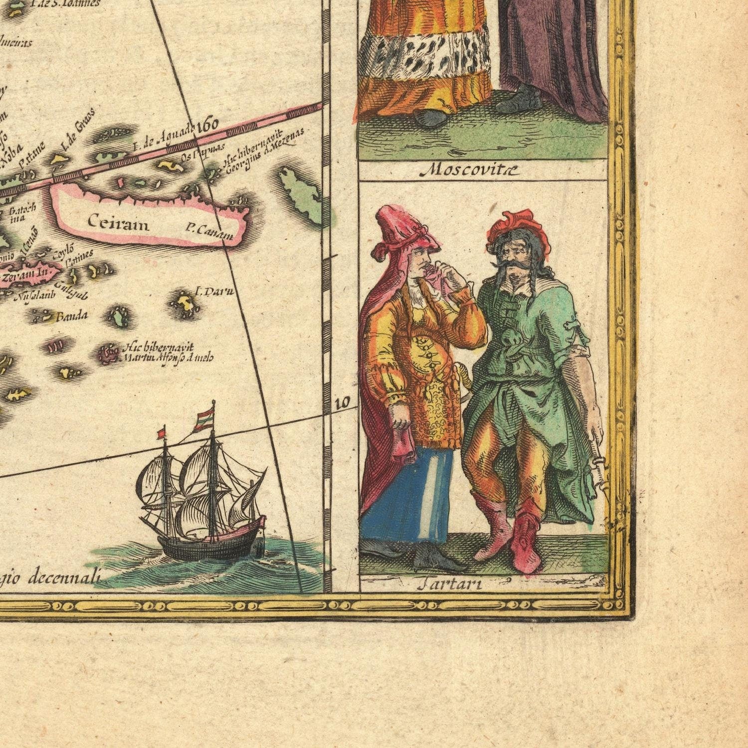 detail of the map from the bottom right corner