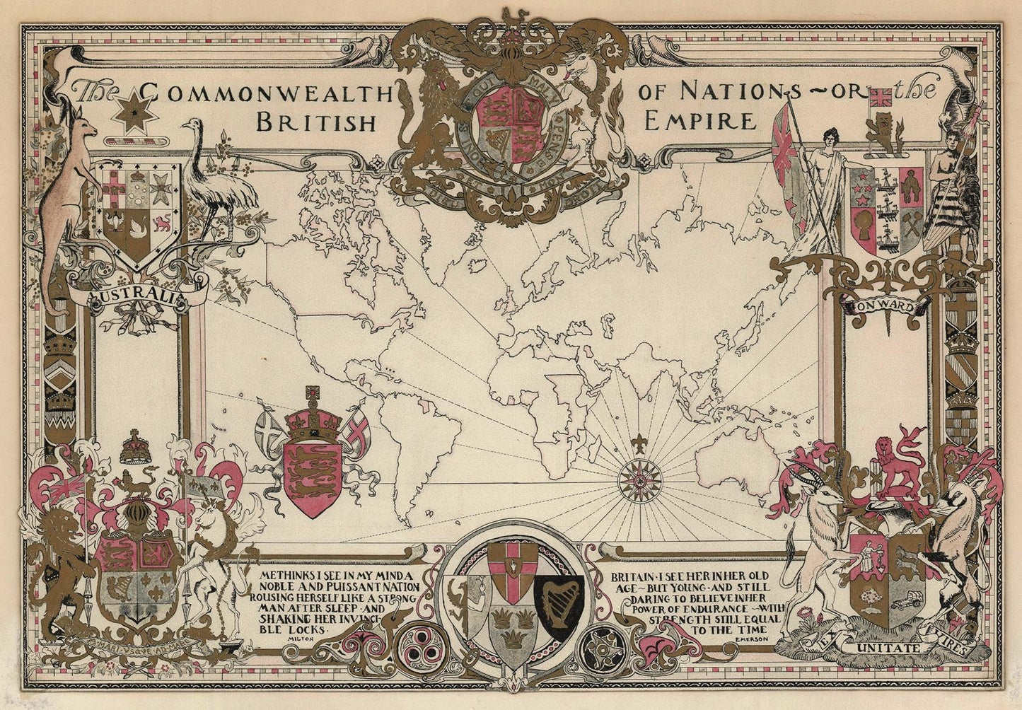 presentation of the map reproduction without a frame