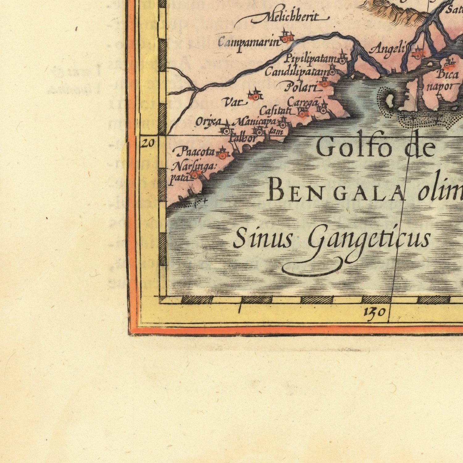 detail of the map from the bottom left corner