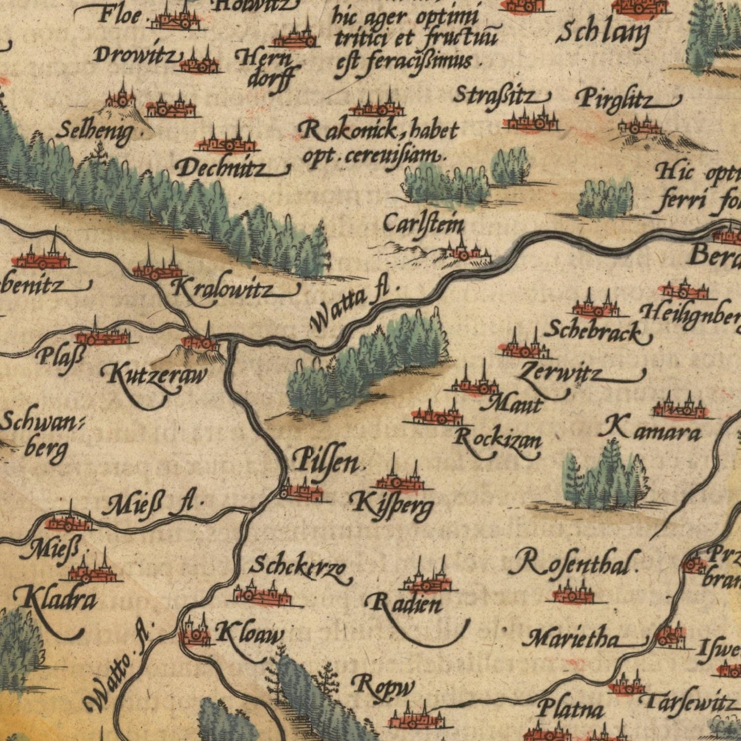 detail of the map from the centre left