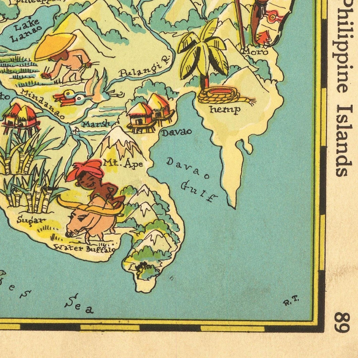 detail of the map from the bottom right corner